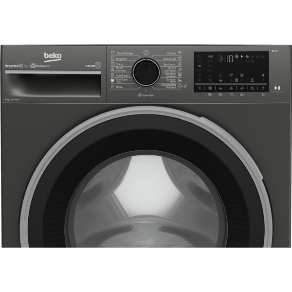 Washing machine BEKO B3WF U 59415 M/ GREY 9.0 kg, 1400 об/min, INVERTER MOTOR